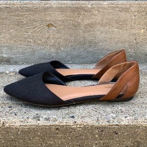 Merona Flats Canvas and Leather Black and Brown Women’s 9
